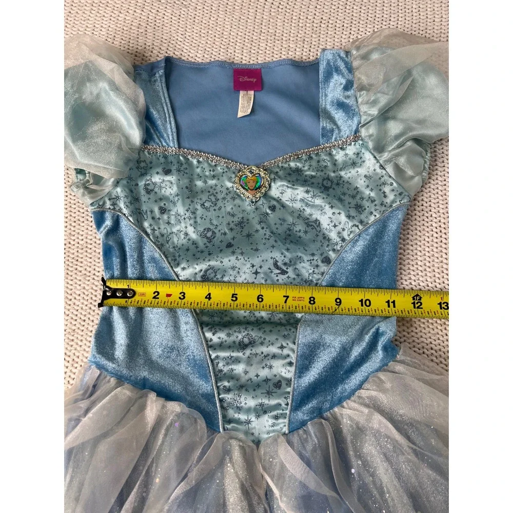 Disney Cinderella Princess Costume Dress Blue Glitter Tulle Girls Size 7/8